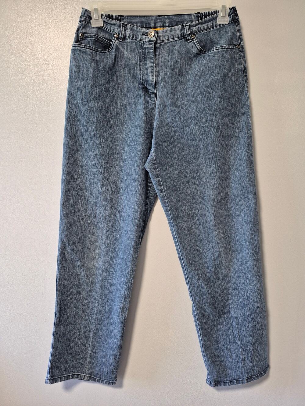 Ruby Rd. Straight Leg Jeans Womens 8 Elastic Waist Blue Denim Medium Wash